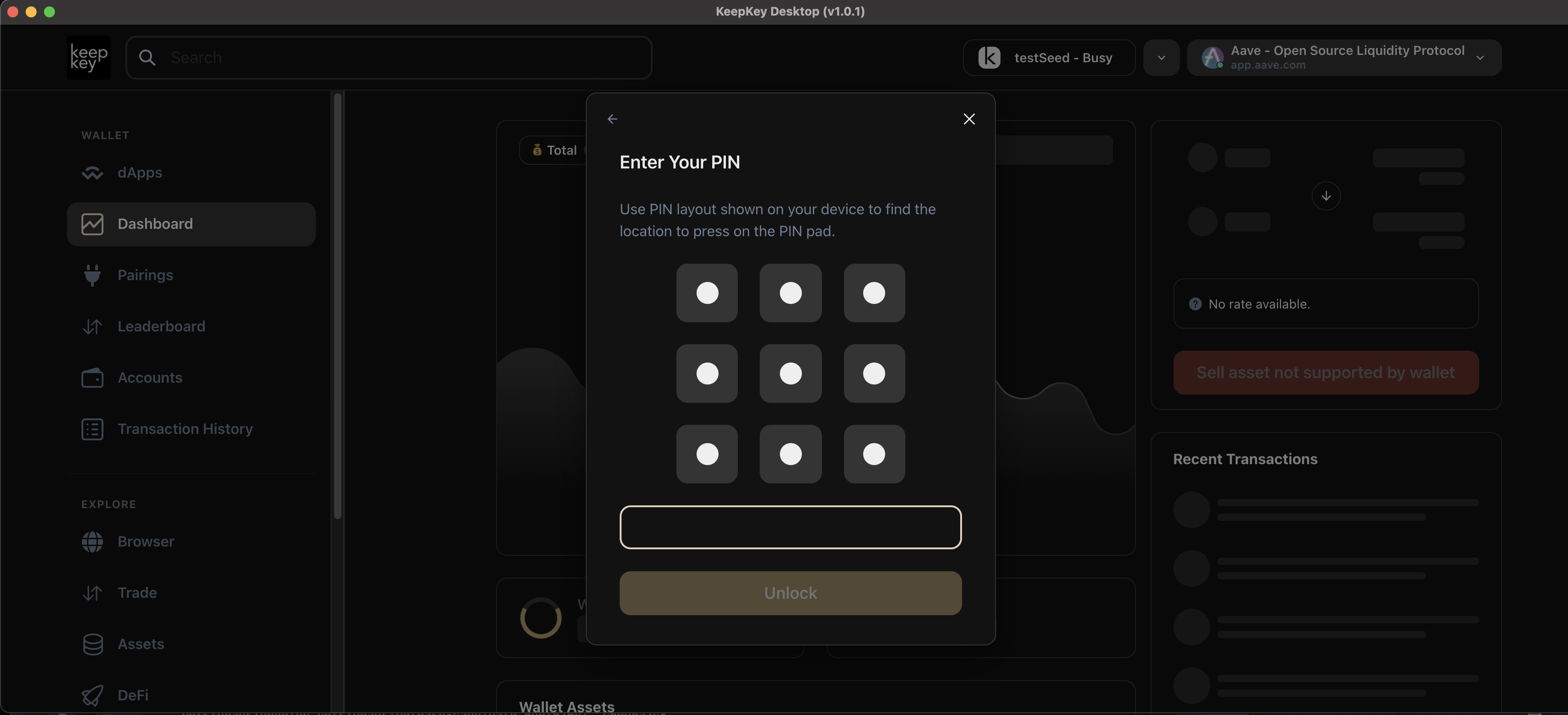 Set PIN Screenshot