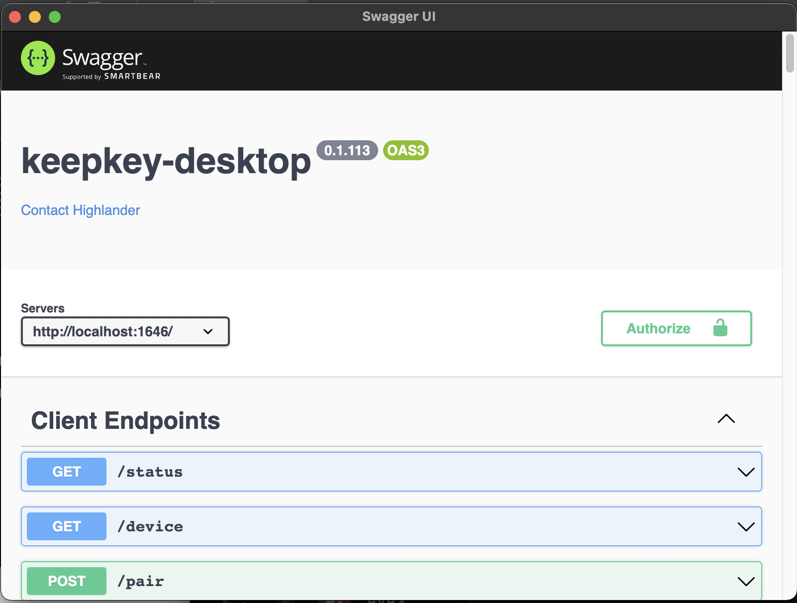 Swagger API Screenshot